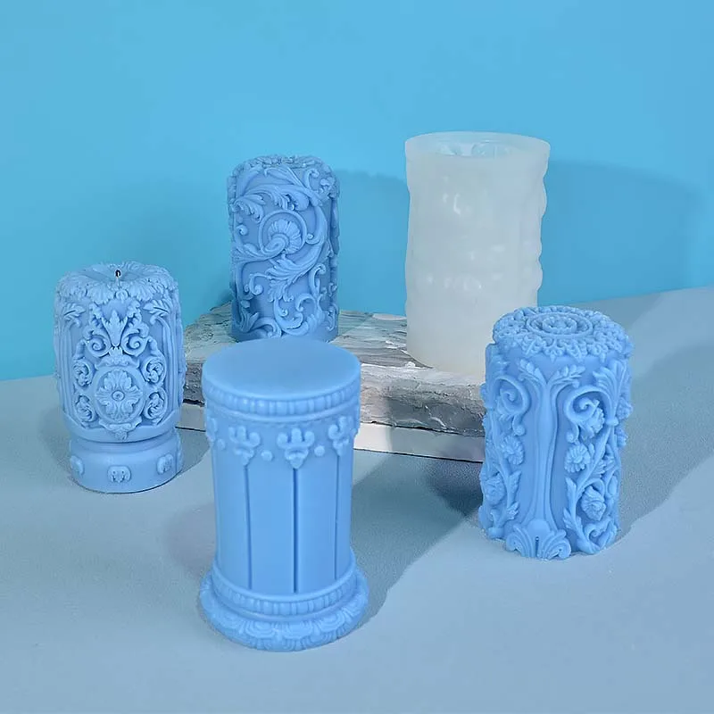 Soap Making Store - Rzeźbiona rzymska kolumna świeca silikonowe formy